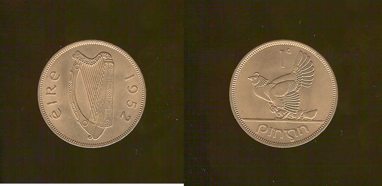 Ireland penny 1952 FDC